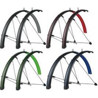 SKS Bluemels Stingray 28 Inch Mudguard Set 28 MATT BLACK/LIME GREEN